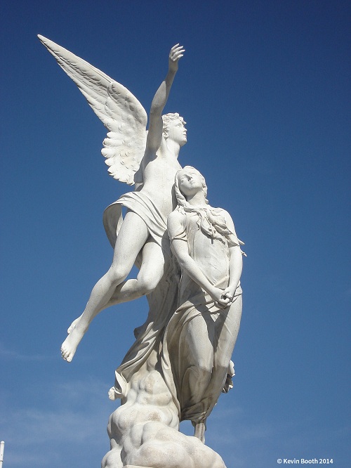 Fabiesi's angel and maiden (1880) presides over the pantheon of Pere Bassegoda