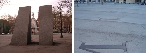 bcn_art_routes_guide_config2 Rückriem’s installation conjures dramatic geological splendour while, unless you know where to look, you may be walking across Baumgarten’s vast embedded installation for several minutes without realising