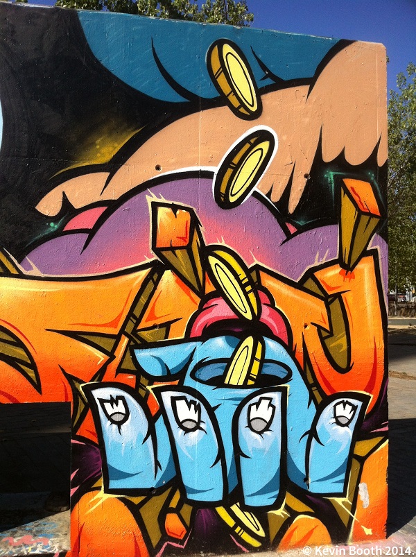 Spain’s hard light emphasises the graffiti’s chromatic brilliance